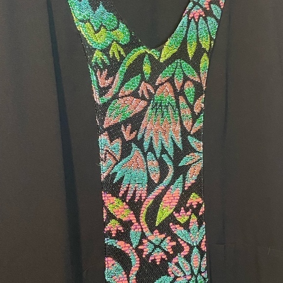 Elaine Turner Embroidered Tia Black Maxi Dress - Medium - Picture 3 of 16